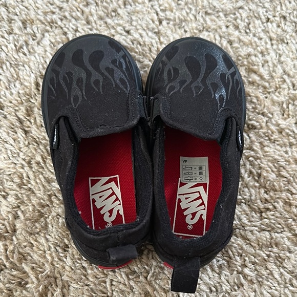 Vans Kids Black Flame Slip-On Shoes - Picture 6 of 6